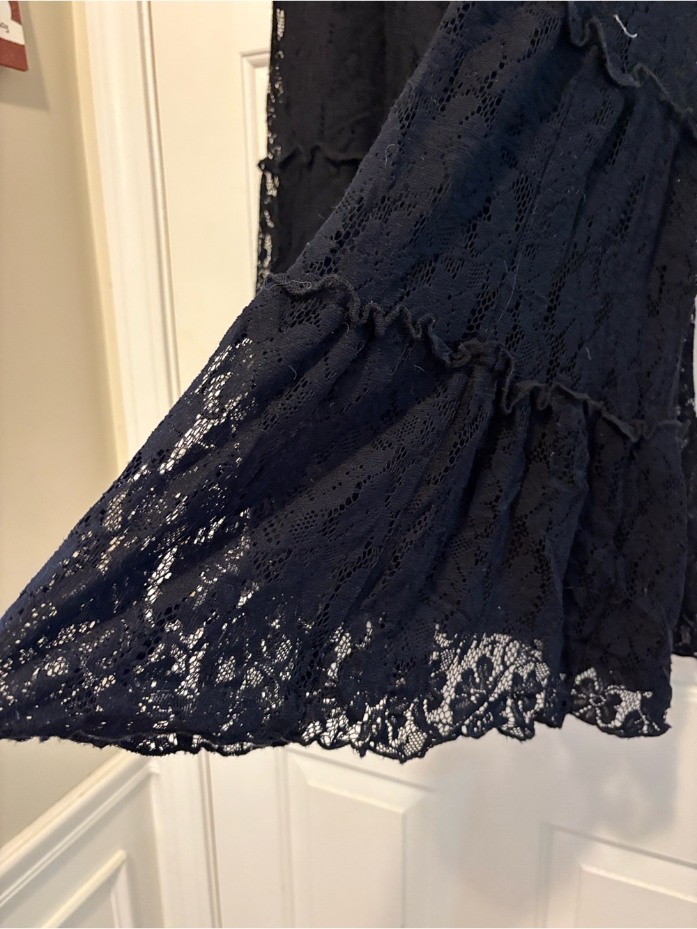 Worthington Navy Lace Tiered Maxi Skirt